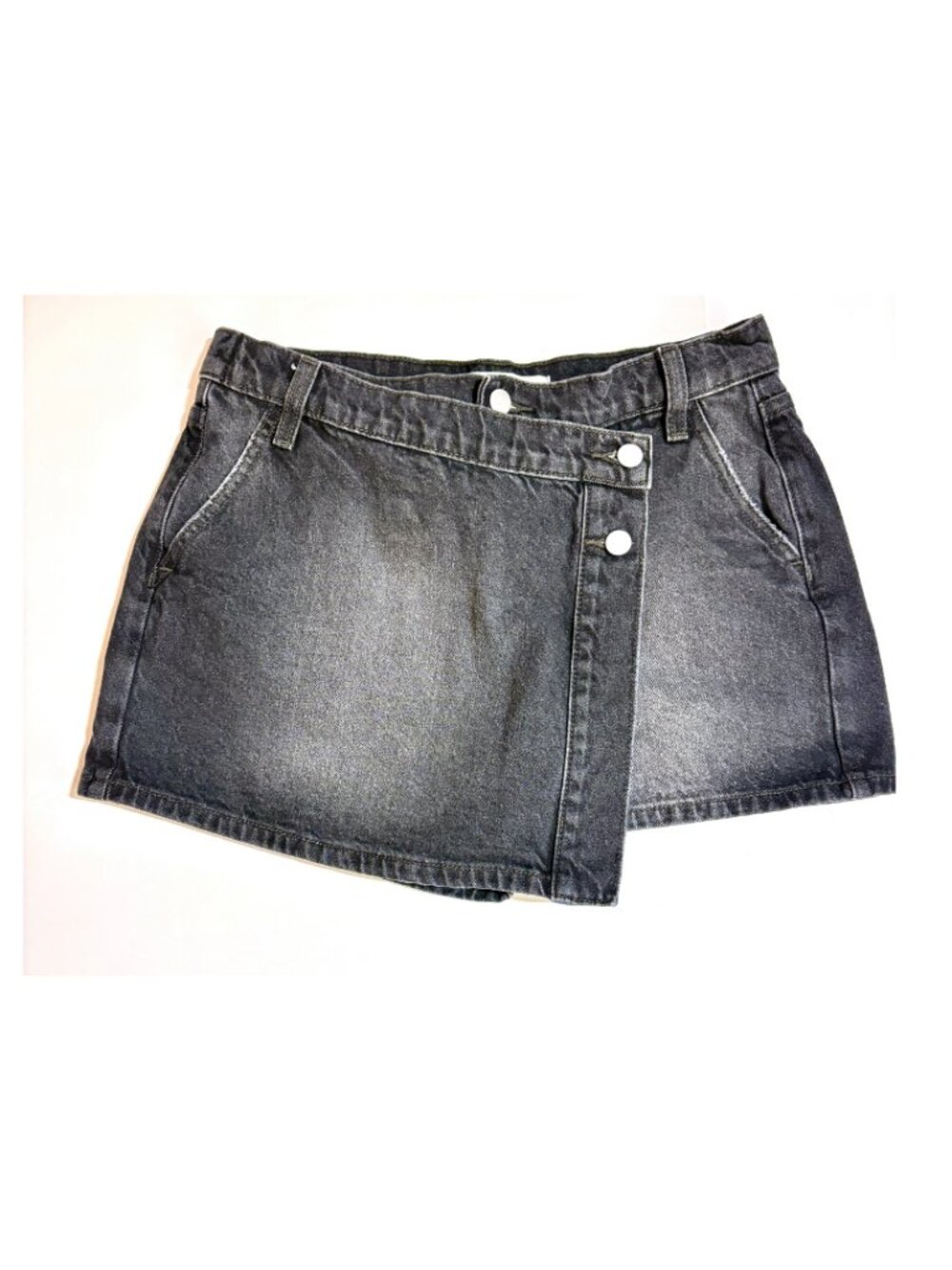 Alter'd State Denim Skort Wrap Style Black Washed Size Medium